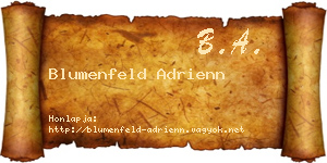 Blumenfeld Adrienn névjegykártya